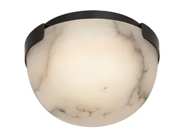 MELANGE - Petite Flush Mount in Bronze with Alabaster Shade by Visual Comfort Europe - view 2